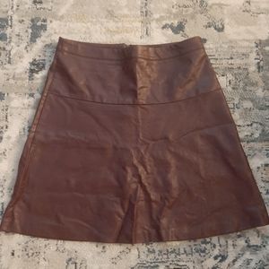 Faux leather burgundy mini skirt